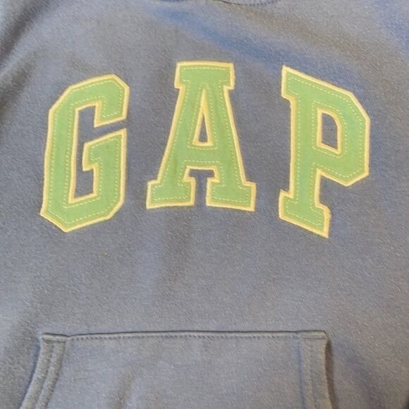 Gap Hooded Sweatshirt with Logo, Blue, Turquoise (Size: 6 Big Girl) - Picture 2 of 7